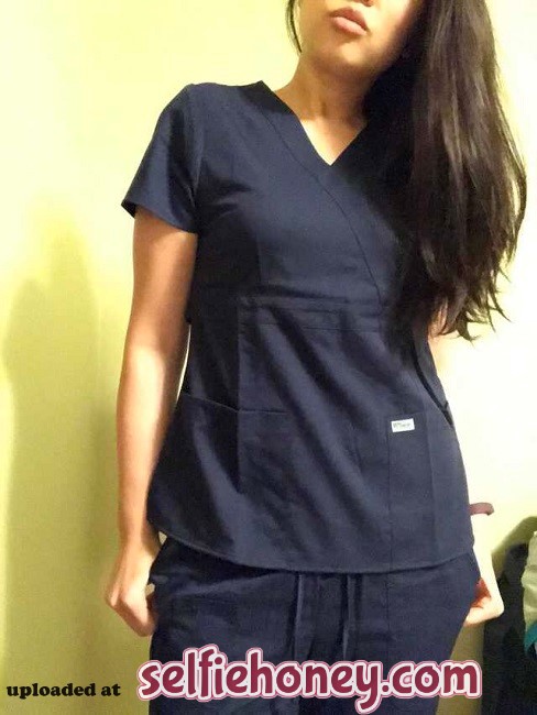 nursescrubs - Hot Nurse Removes Scrubs in Selfie